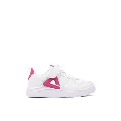 BASKET PEAK FILLETTE CUIR BLANC ROSE